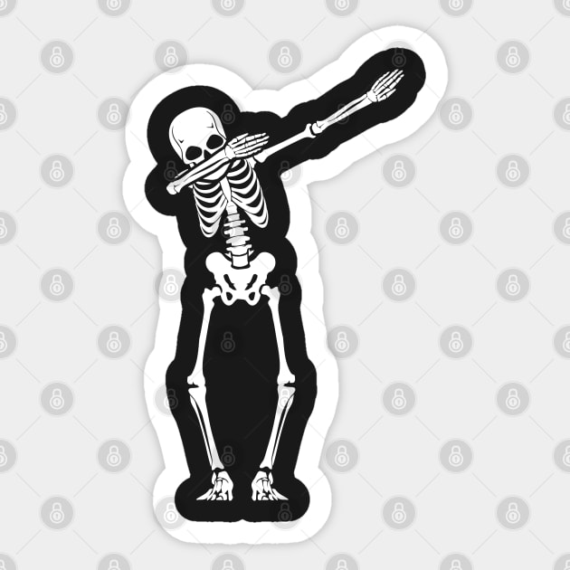 Dabbing Skeleton Dab Pose Hip Hop Skull and Bones Sticker by ghsp